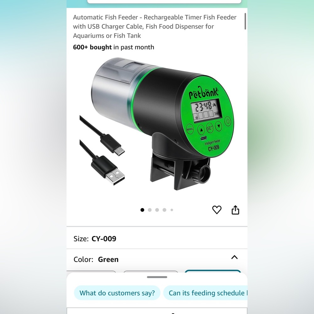 Petbank intelligent feeder for aquarium